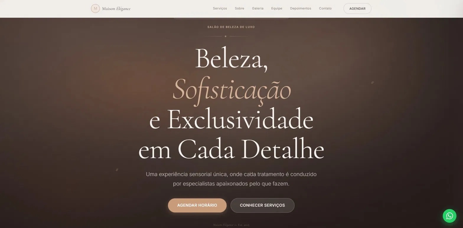 Tela inicial do site Maison Élégance